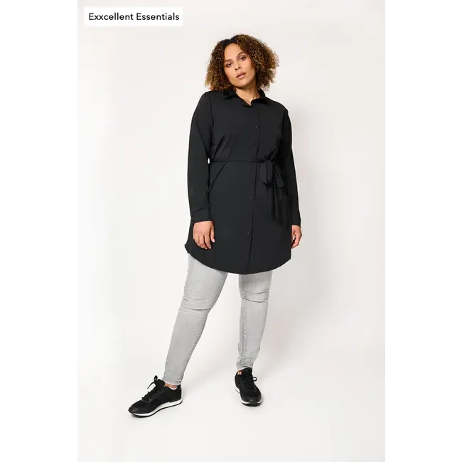 Exxcellent Lisa Tuniek Blouse DM06B Met Ceintuur Zwart