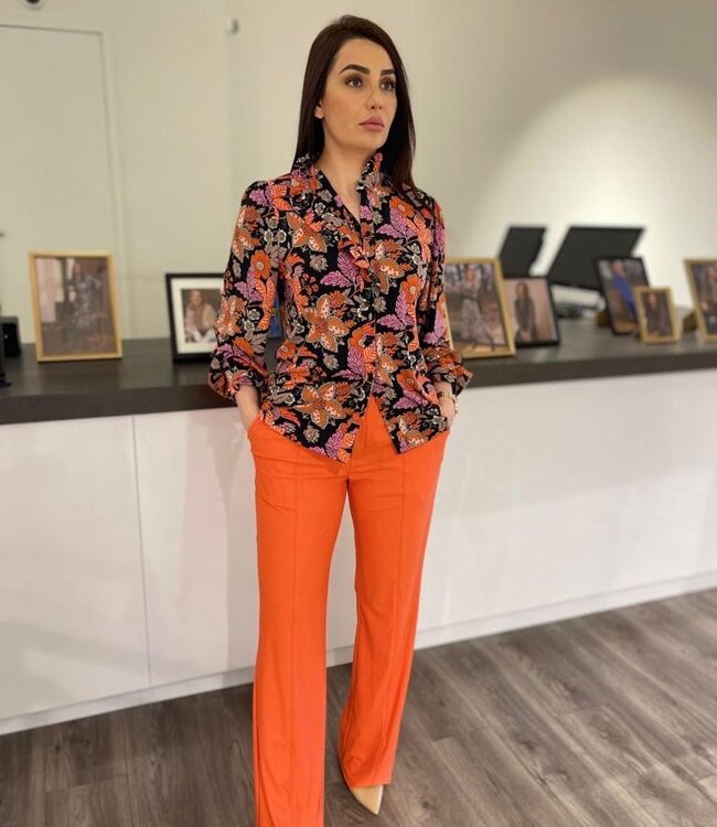 G-maxx Bette Blouse 24VZG25 Zwart/Poppy