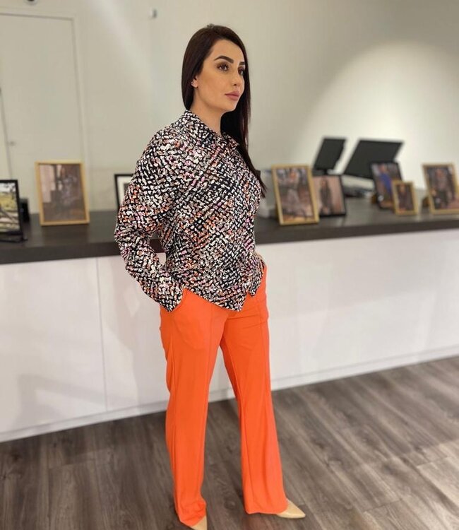 G-maxx Gwynne Blouse 24VZG08 Zwart/Kleurenmix