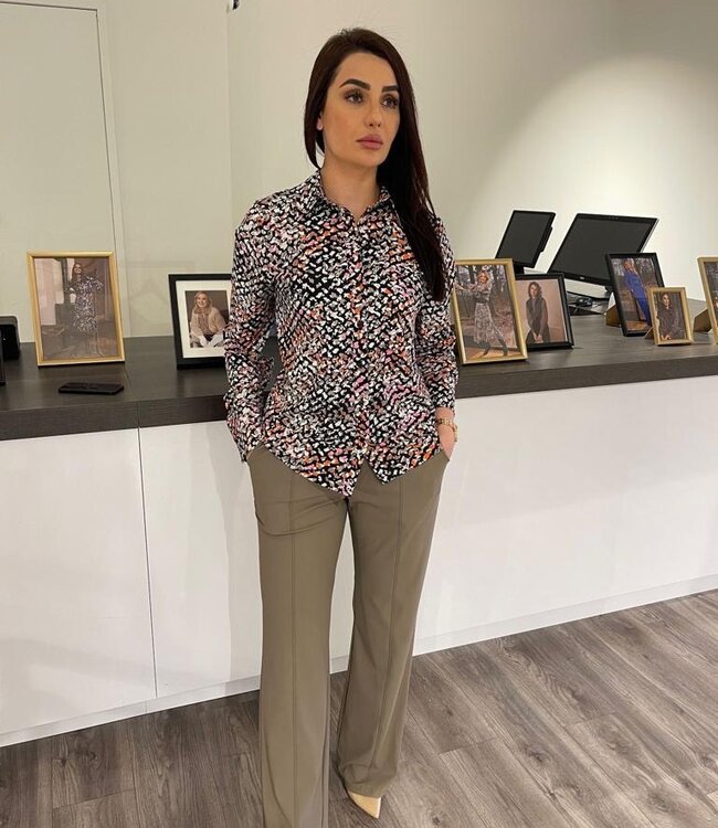 G-maxx Gwynne Blouse 24VZG08 Zwart/Kleurenmix