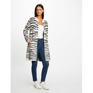 Morgan Long cardigan with zebra print 232-Mbrick black