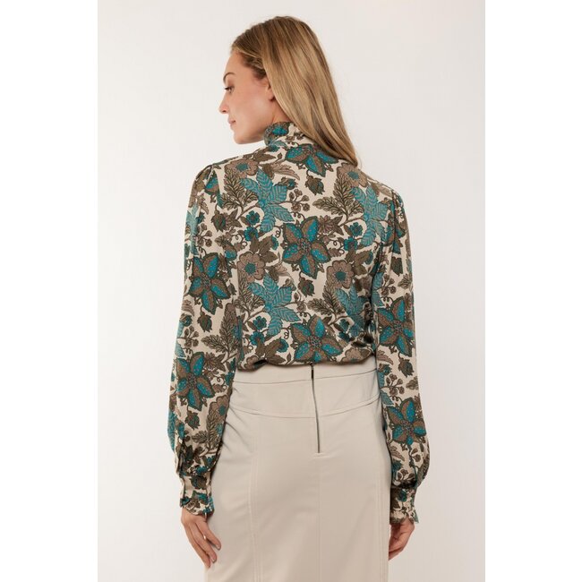 G-maxx Bette Blouse 24VFG25 Zand/Bermudablauw