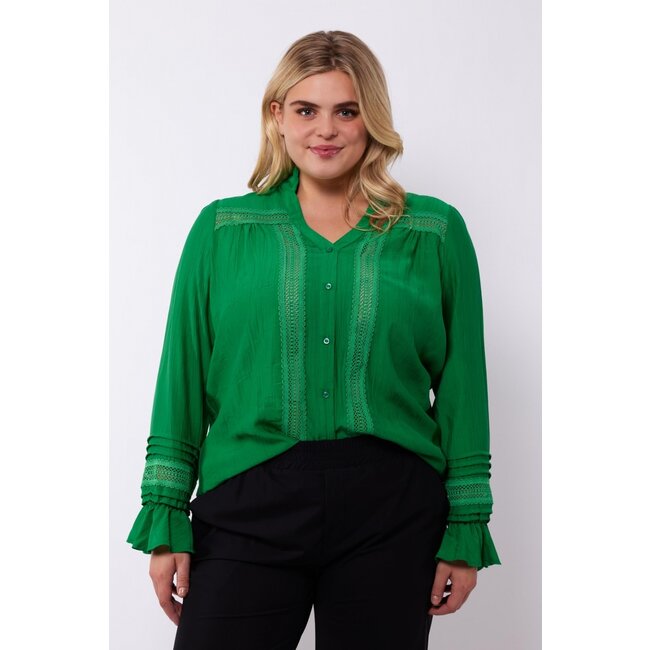 Exxcellent Serra Blouse 24vze47 Bladgroen