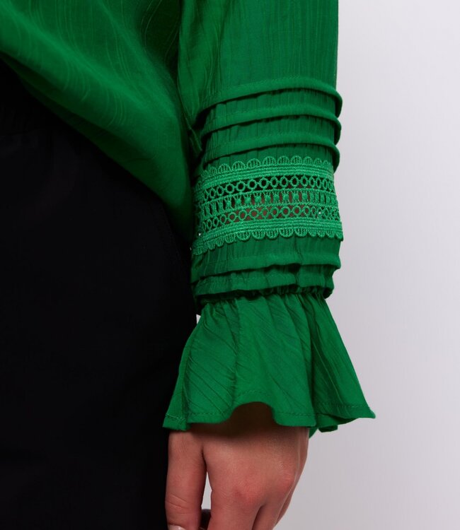 Exxcellent Serra Blouse 24vze47 Bladgroen