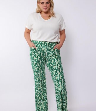 Exxcellent Viviane Broek 24vze39 Zand Bladgroen