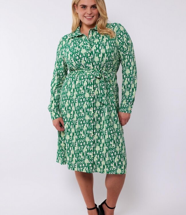 Exxcellent Valencia Jurk 24vze37 Zand Bladgroen