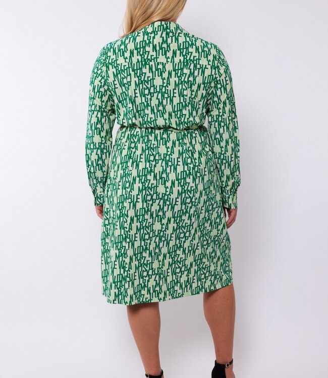 Exxcellent Valencia Jurk 24vze37 Zand Bladgroen