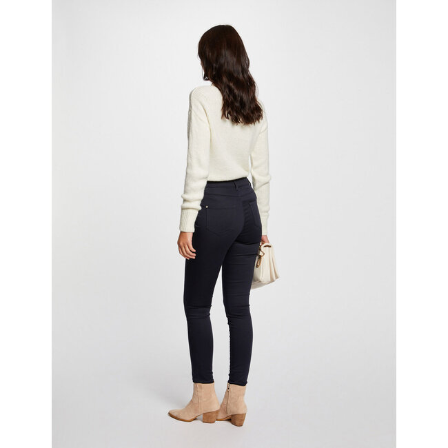 Morgan Skinny trousers with satin effect 241-Palou navy