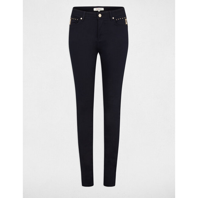 Morgan Skinny trousers with satin effect 241-Palou navy