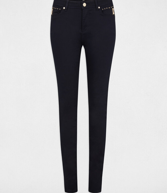 Morgan Skinny trousers with satin effect 241-Palou navy