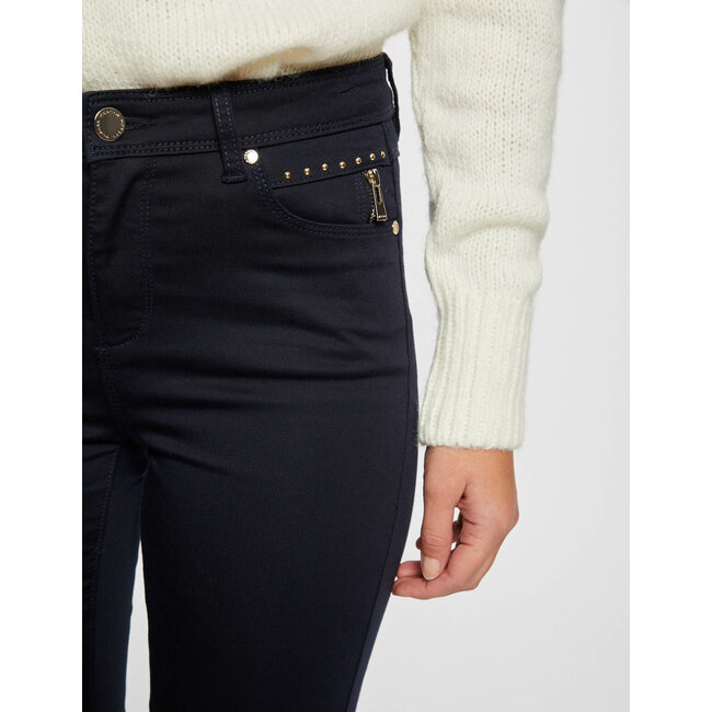 Morgan Skinny trousers with satin effect 241-Palou navy