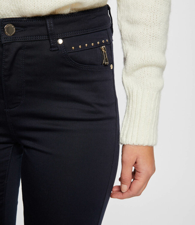 Morgan Skinny trousers with satin effect 241-Palou navy