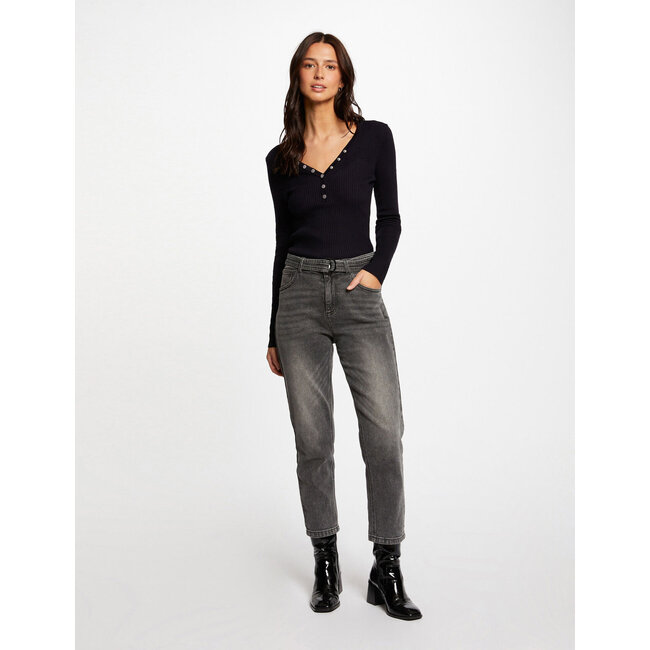 Morgan Long-sleeved jumper with buttons 241-Migno Navy