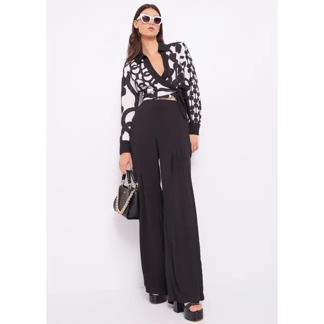 GAUDI Printed georgette blouse 411FD45015 Black/White