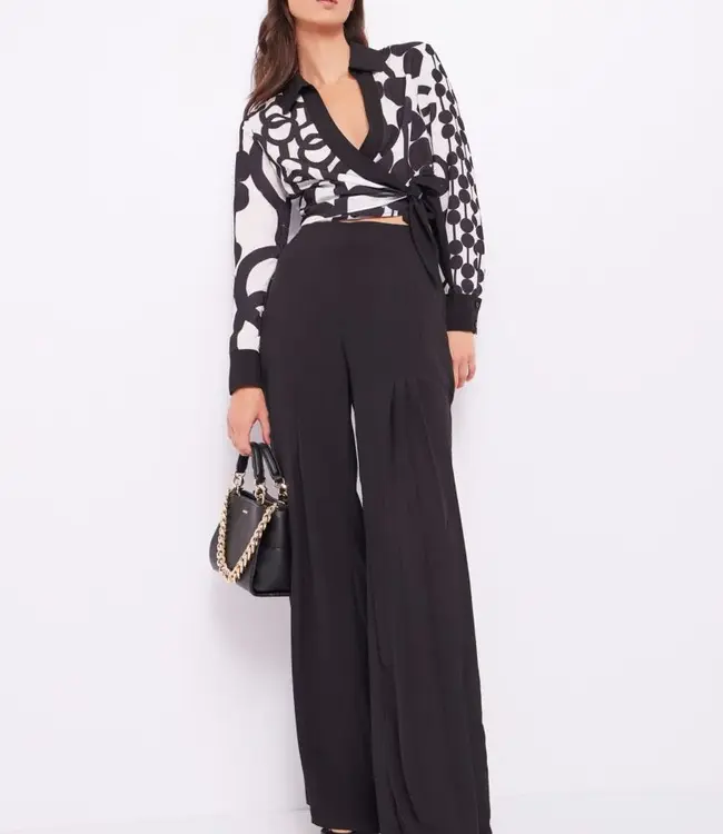 GAUDI Printed georgette blouse 411FD45015 Black/White