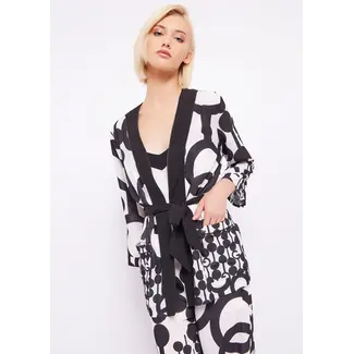 GAUDI Printed georgette kimono jacket 45016 Black