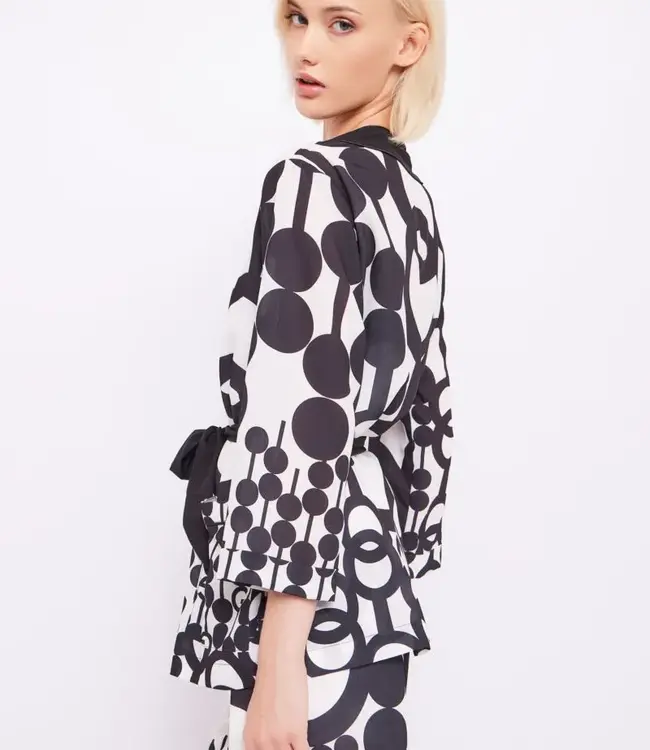 GAUDI Printed georgette kimono jacket 45016 Black