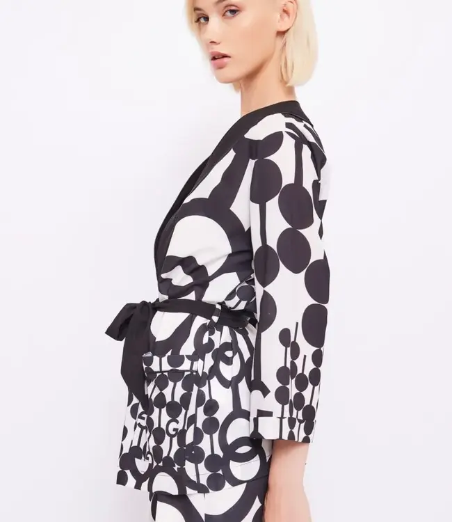 GAUDI Printed georgette kimono jacket 45016 Black