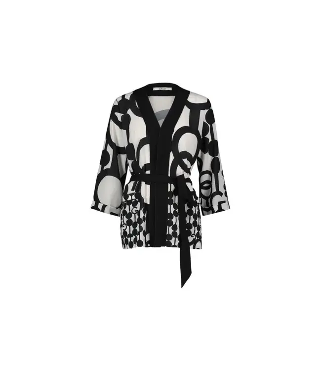 GAUDI Printed georgette kimono jacket 45016 Black