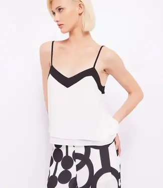 GAUDI Georgette top FD45014 Egret -black