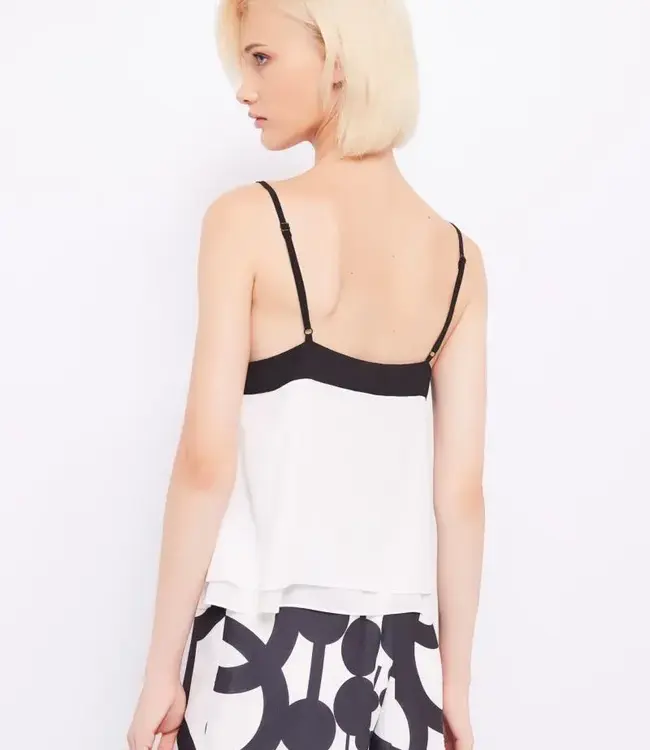 GAUDI Georgette top FD45014 Egret -black