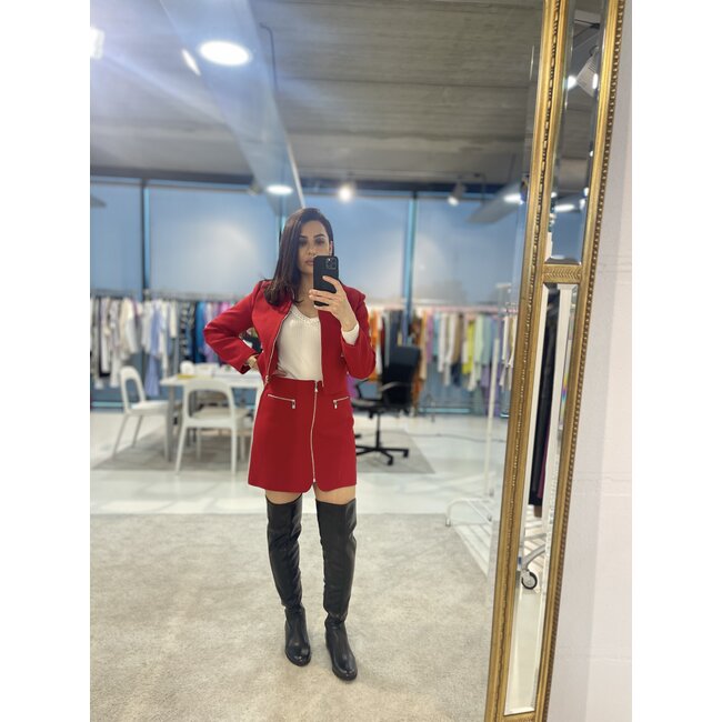 Morgan Straight zipped skirt 241-Jada Red