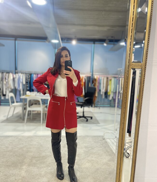 Morgan Straight zipped skirt 241-Jada Red