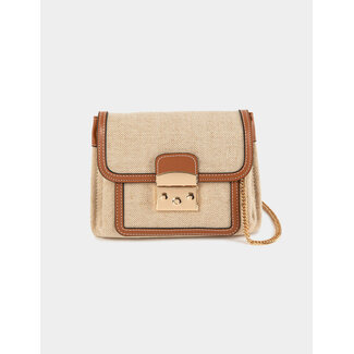 Morgan Flap bag with braided effect beige ladies'