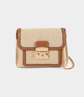 Morgan Flap bag with braided effect beige ladies'
