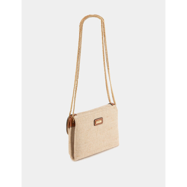 Morgan Flap bag with braided effect beige ladies'
