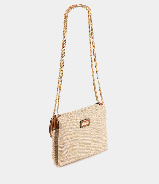 Morgan Flap bag with braided effect beige ladies'