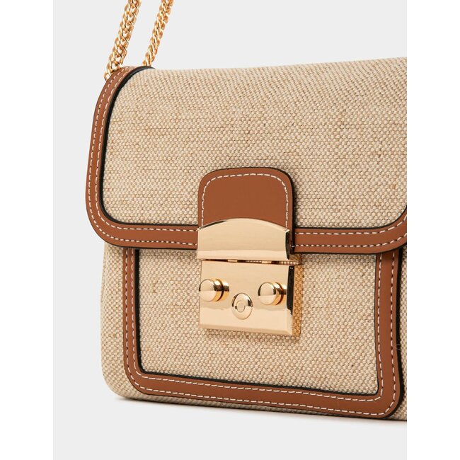Morgan Flap bag with braided effect beige ladies'