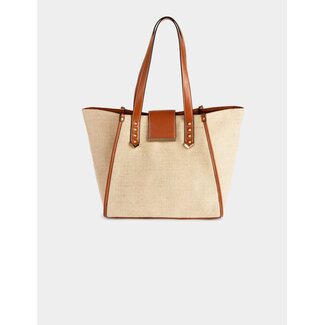 Morgan Trapeze shopper bag with braided effect beige ladies'