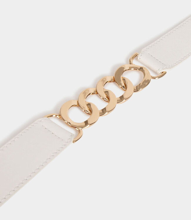 Morgan Belt with chain details white ladies'