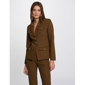 Morgan Buttoned waisted jacket khaki green ladies'