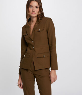 Morgan Buttoned waisted jacket khaki green ladies'