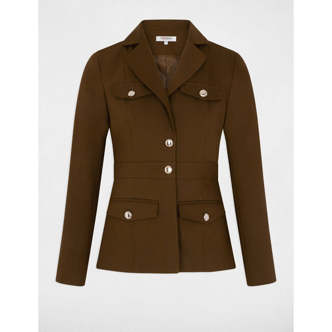 Morgan Buttoned waisted jacket khaki green ladies'