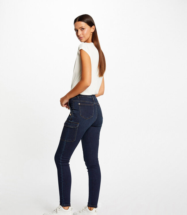 Morgan Skinny cargo trousers with buttons raw denim 232-Pema Raw