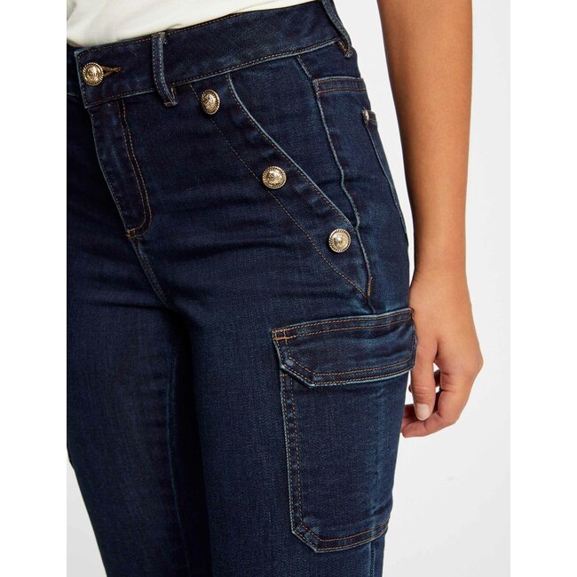 Morgan Skinny cargo trousers with buttons raw denim 232-Pema Raw