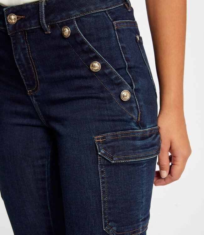 Morgan Skinny cargo trousers with buttons raw denim 232-Pema Raw