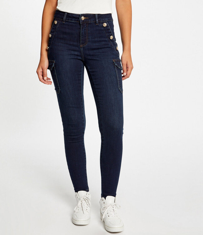Morgan Skinny cargo trousers with buttons raw denim 232-Pema Raw