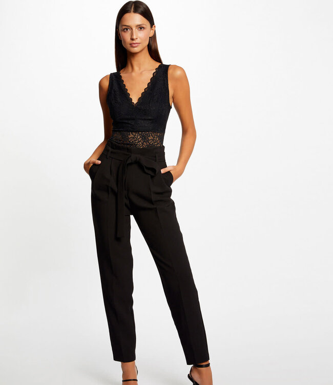 Morgan Vest top wide straps with lace 232-Danse Black