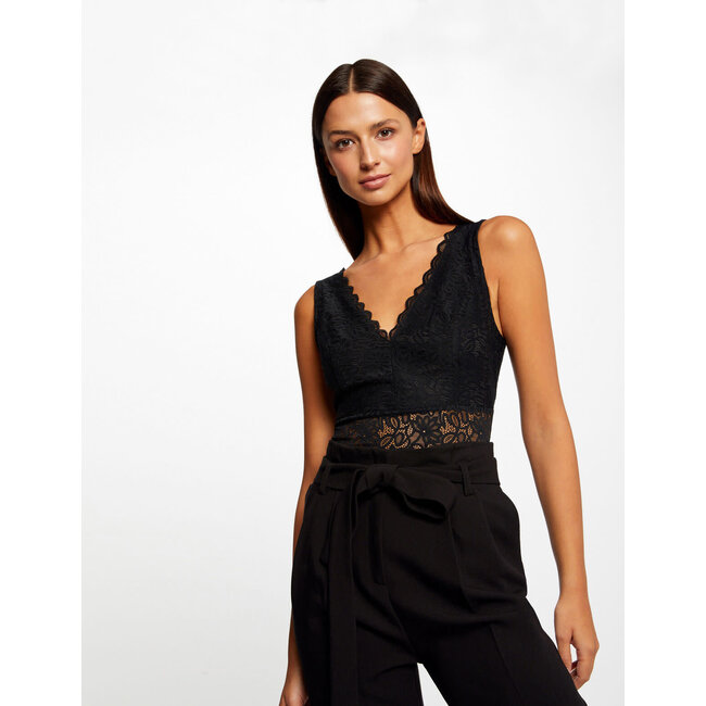 Morgan Vest top wide straps with lace 232-Danse Black