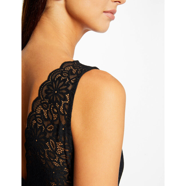 Morgan Vest top wide straps with lace 232-Danse Black