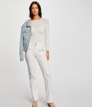 Morgan Bootcut jeans with flap pockets 241-Polen2 Off White Morgan Bootcut jeans with flap pockets 241-Polen2 Off White