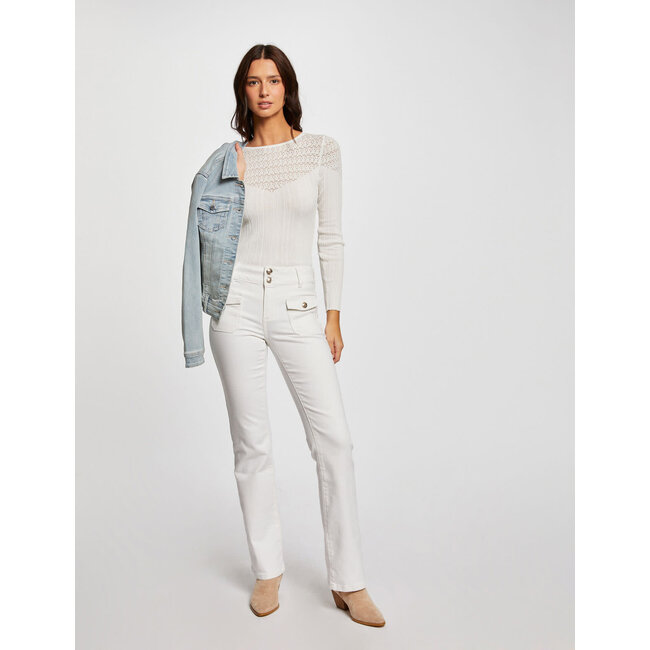 Morgan Bootcut jeans with flap pockets 241-Polen2 Off White