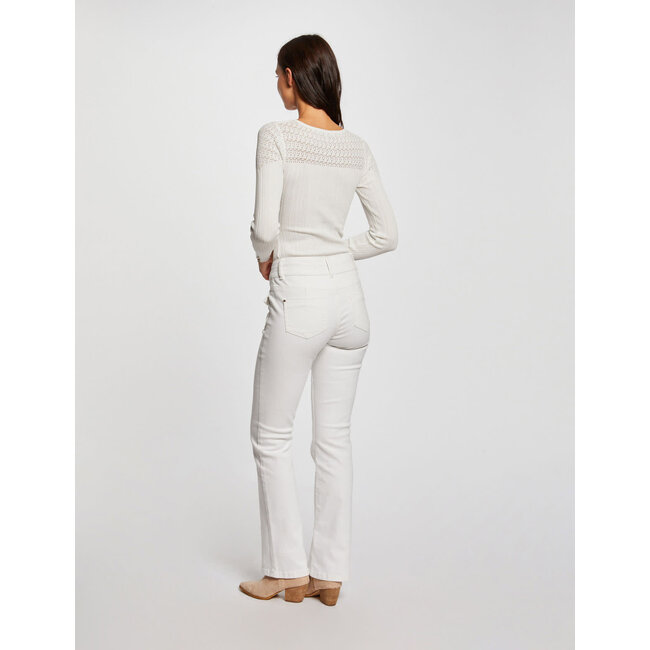 Morgan Bootcut jeans with flap pockets 241-Polen2 Off White