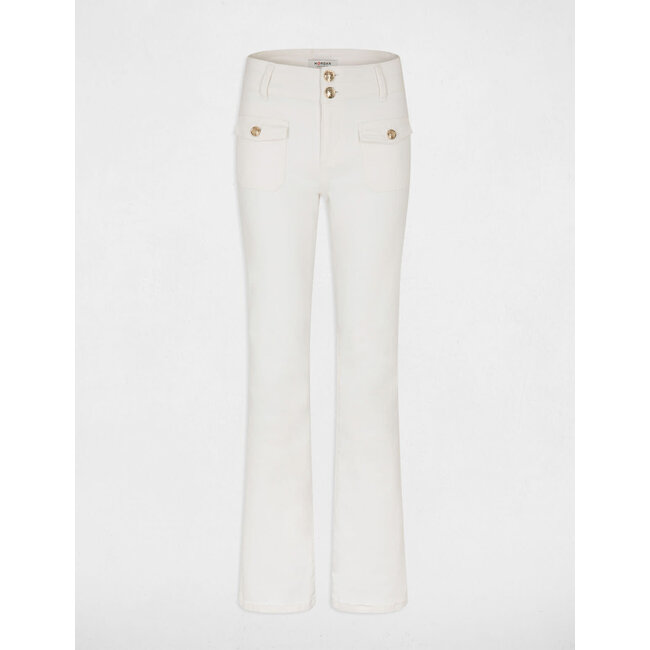 Morgan Bootcut jeans with flap pockets 241-Polen2 Off White