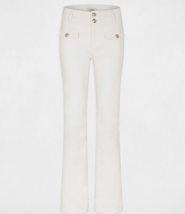 Morgan Bootcut jeans with flap pockets 241-Polen2 Off White