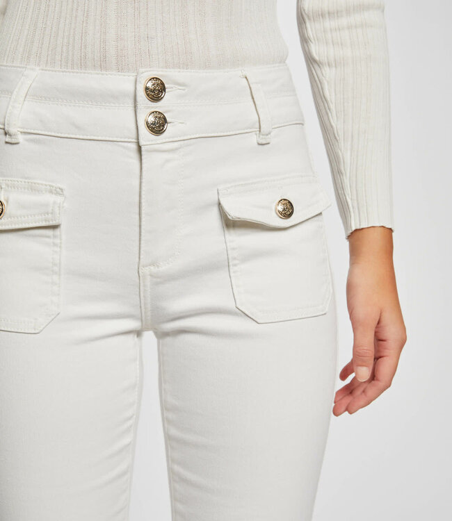 Morgan Bootcut jeans with flap pockets 241-Polen2 Off White